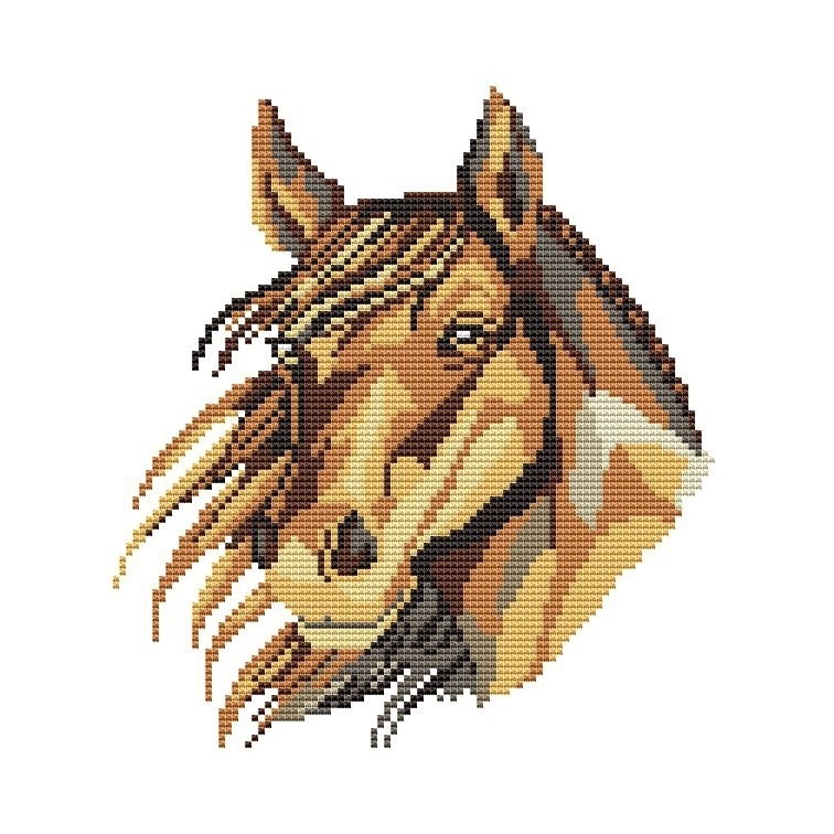 Horse Modern Cross Stitch Pattern фото 1