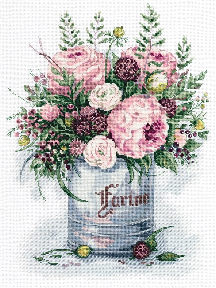 Watercolour Bouquet Cross Stitch Kit фото 1