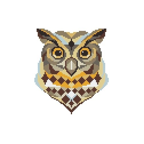 Owl Modern Cross Stitch Pattern фото 1