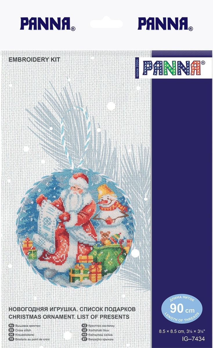 Christmas Ornament. List of Presents Cross Stitch Kit, code IG-7434 Panna