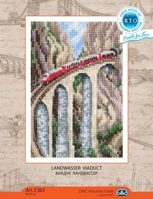 Landwasser Viaduct Cross Stitch Kit фото 2