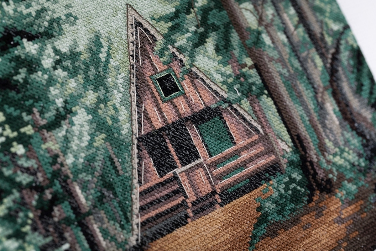 Cabin in Woods Cross Stitch Kit фото 5
