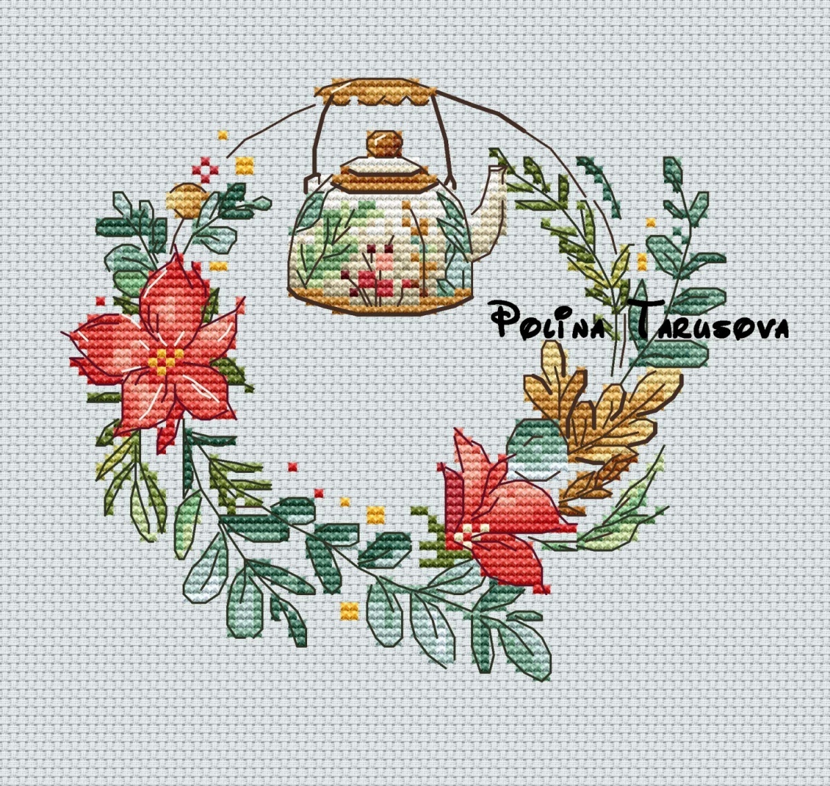 Tea for Christmas Cross Stitch Pattern фото 1