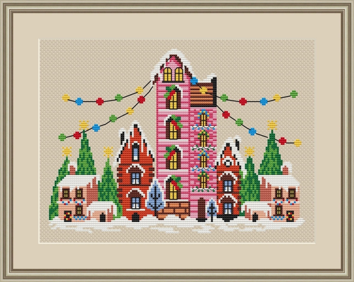 Christmas Street Cross Stitch Chart фото 2