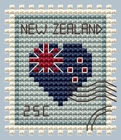 New Zealand Postage Stamp Cross Stitch Pattern фото 1