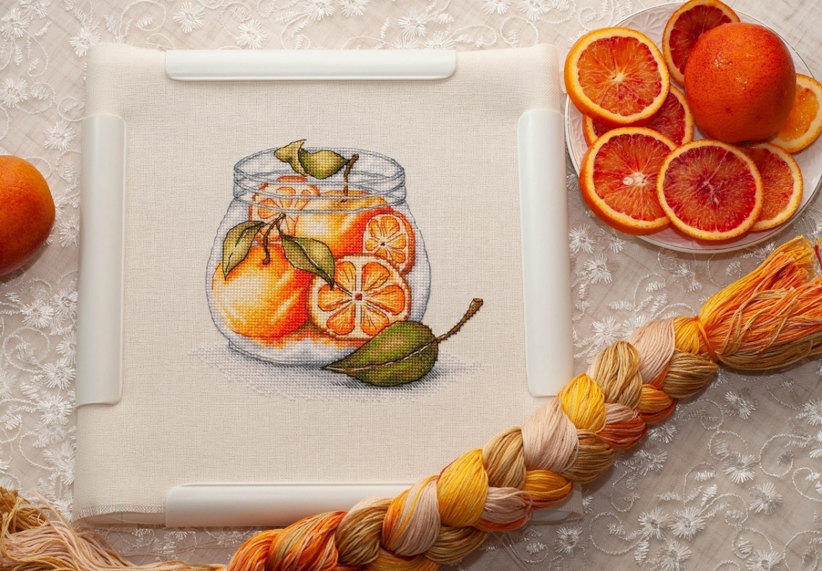 Oranges in a Jar Cross Stitch Pattern фото 2