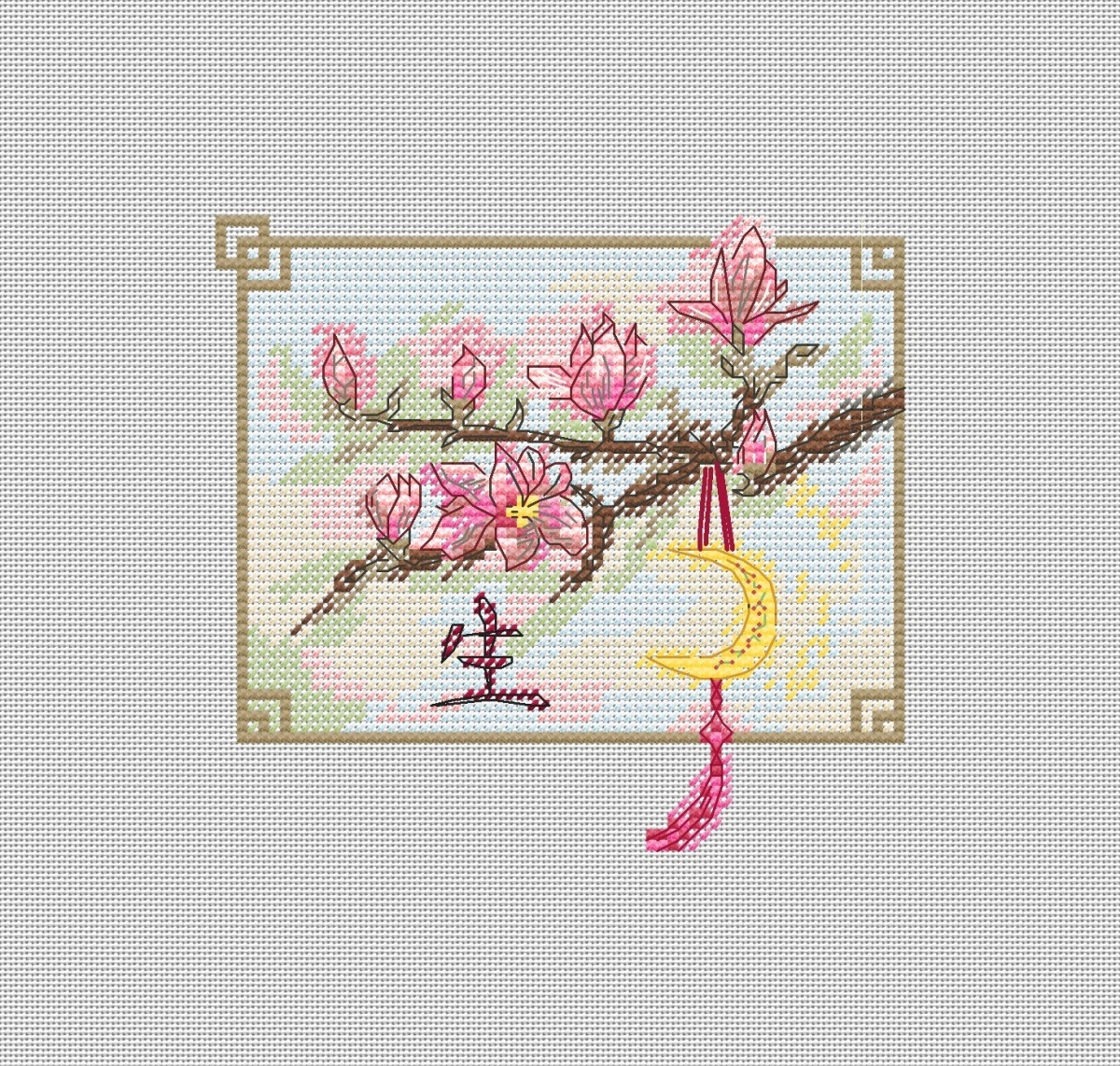 Flowers of the East. Magnolia Cross Stitch Pattern фото 2