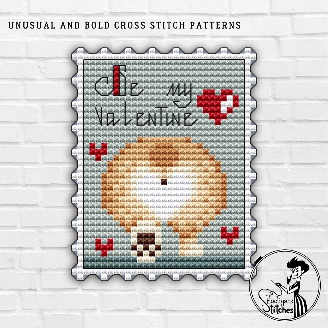 Postage Stamp. Be My Valentine Cross Stitch Pattern фото 3