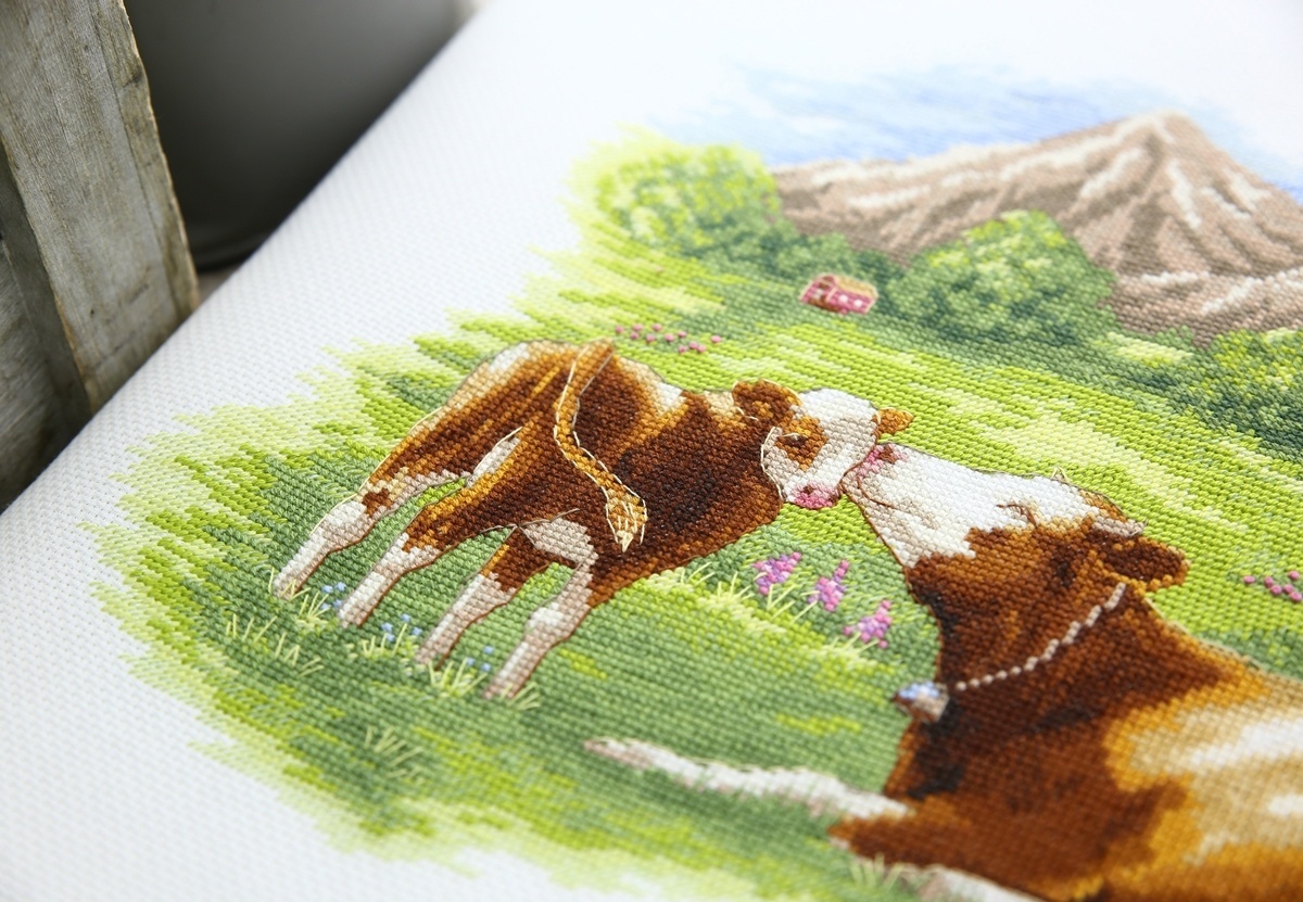 Mother and Child. Cows Cross Stitch Kit фото 6