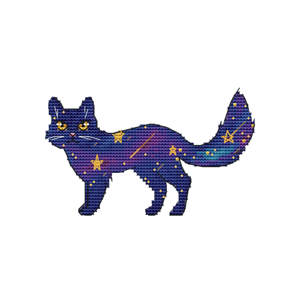 Star Cat 1 Cross Stitch Pattern фото 1