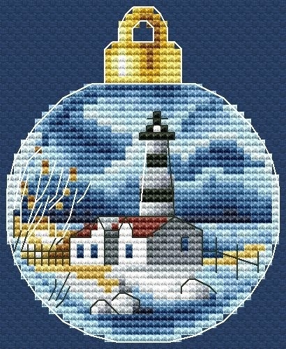Christmas Bauble. Lighthouse 5 Cross Stitch Pattern фото 1