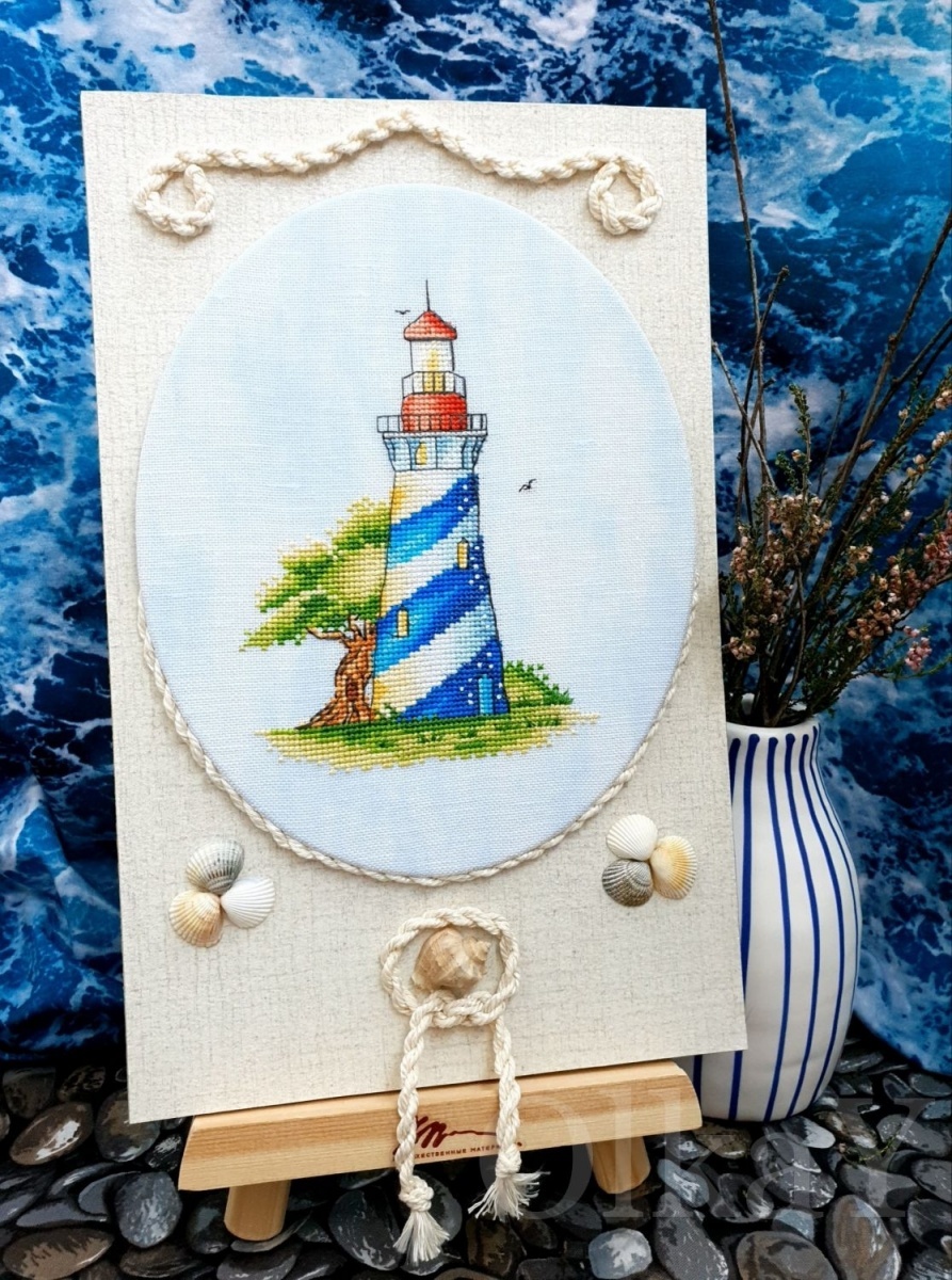 Blue Lighthouse Cross Stitch Pattern фото 2