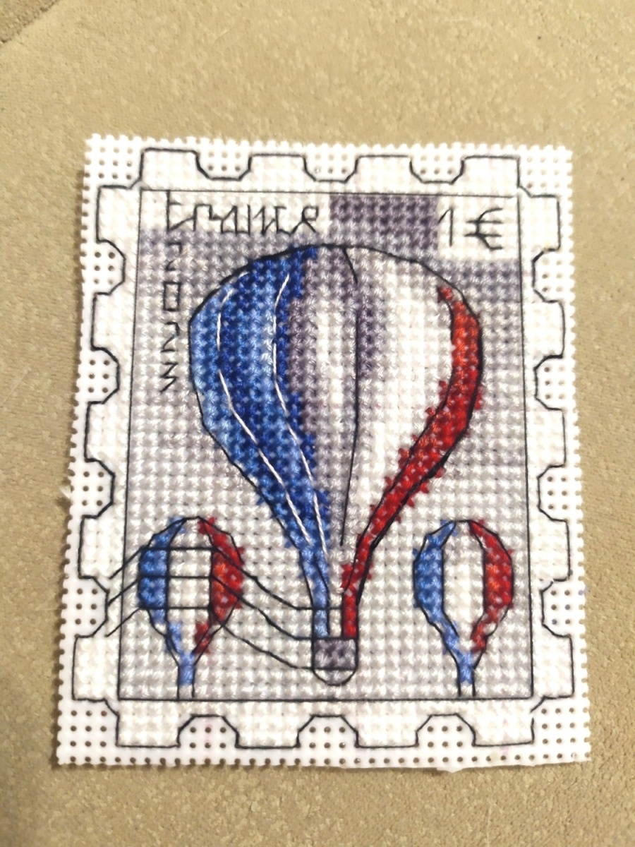 Air Balloon Postage Stamp Cross Stitch Pattern фото 2