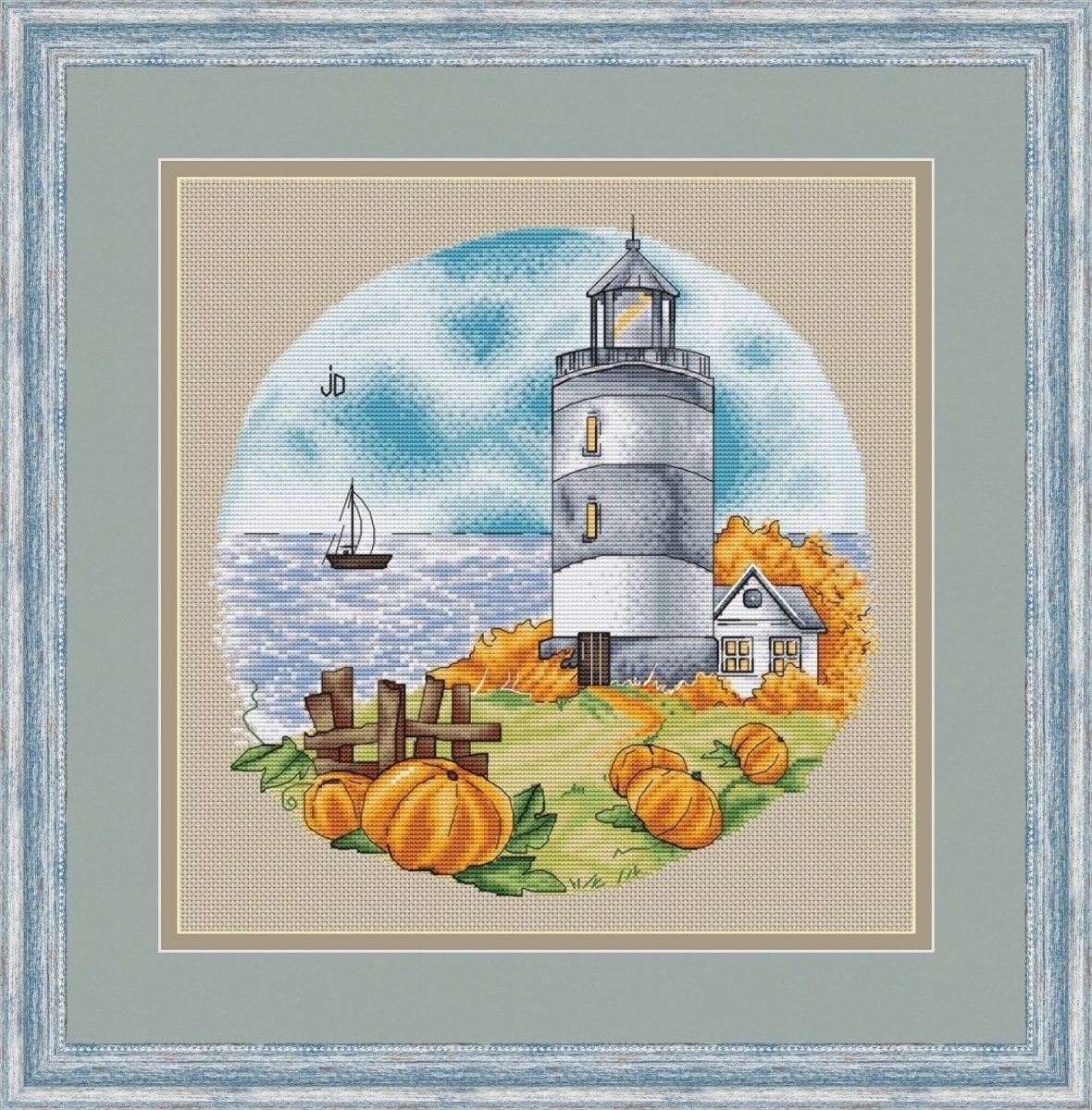 Lighthouses. Autumn Cross Stitch Pattern фото 1