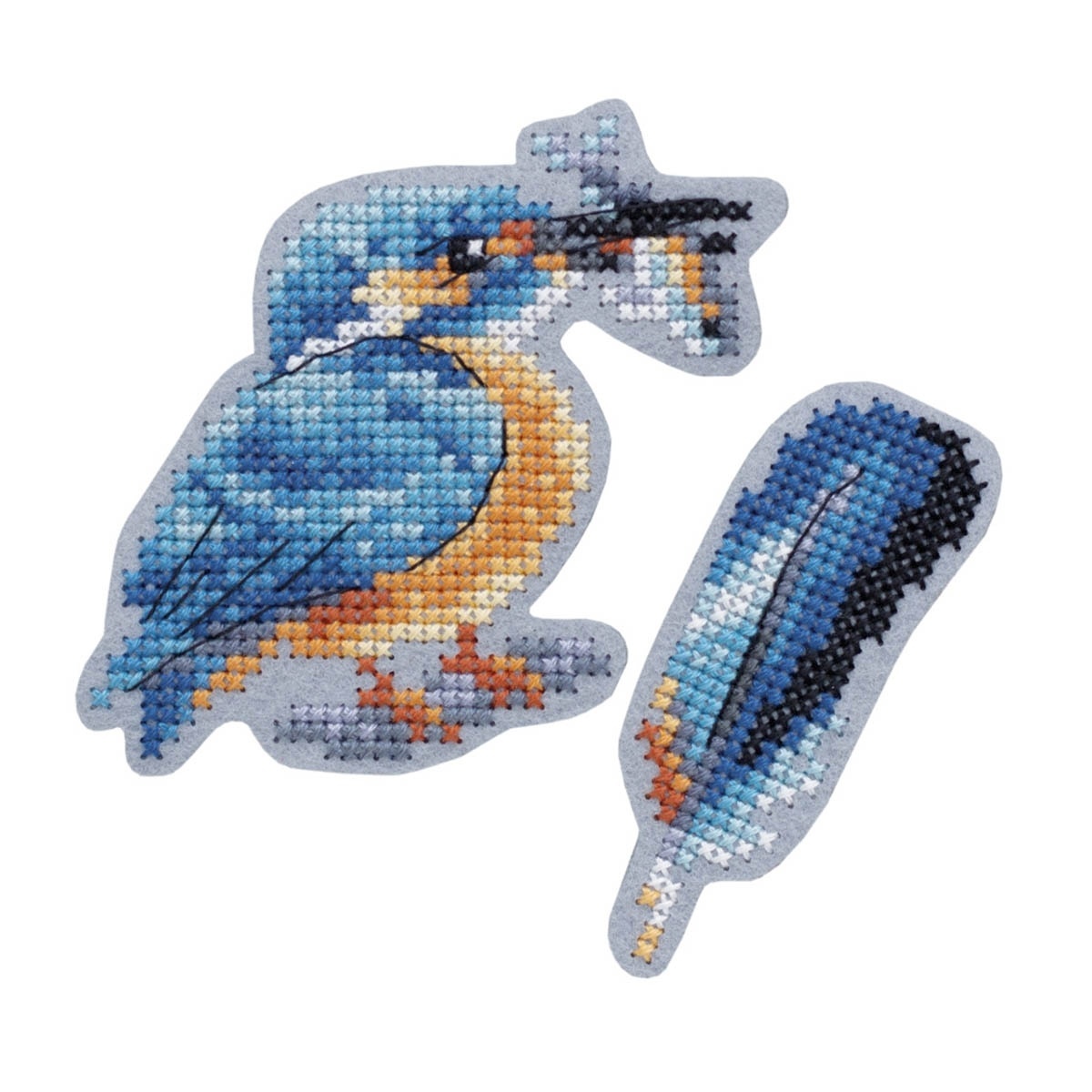 Kingfisher Brooch Cross Stitch Kit фото 1