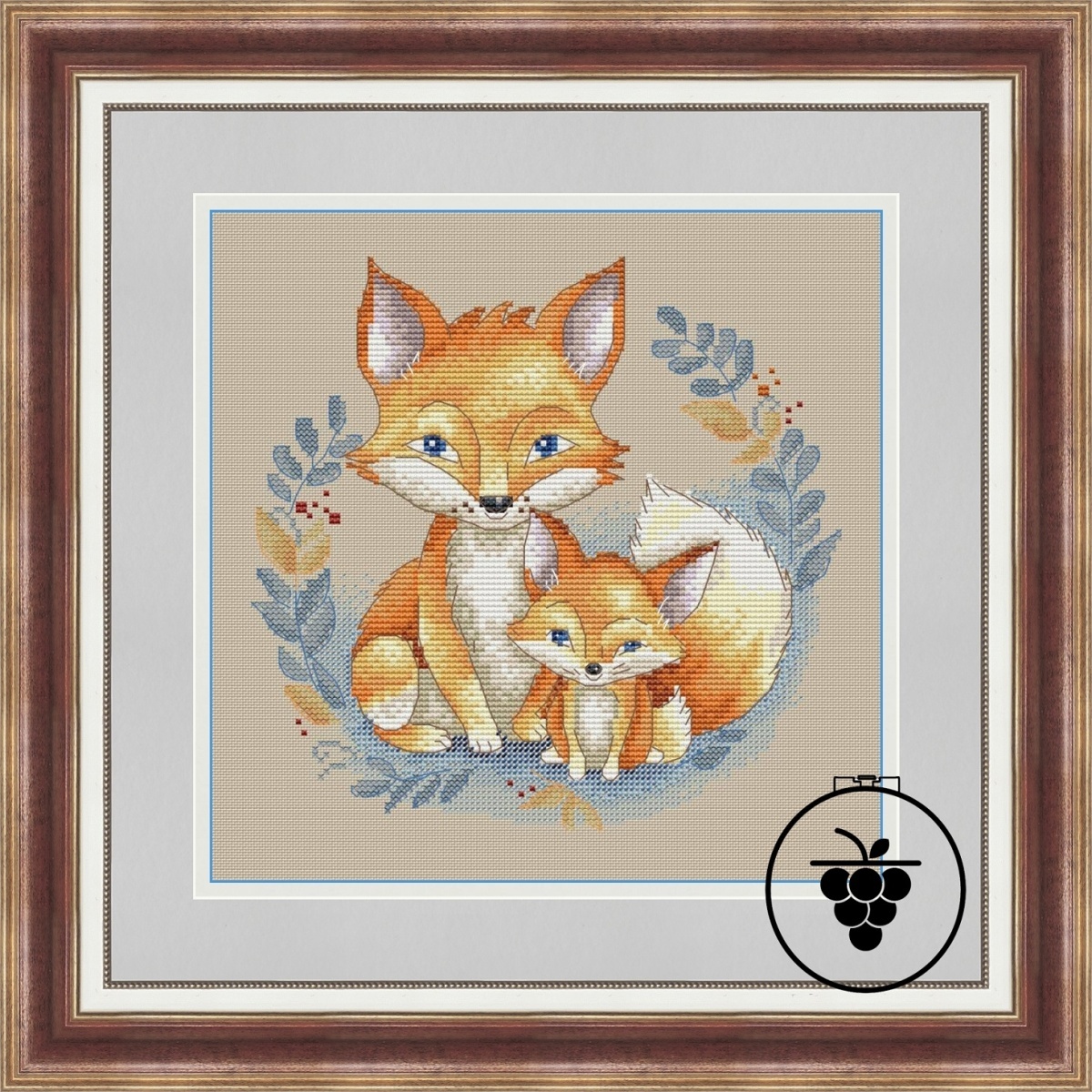 Red Foxes Cross Stitch Pattern фото 1