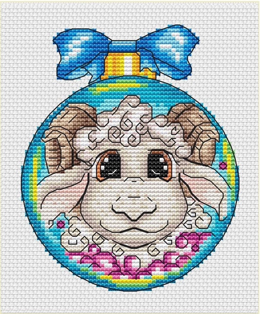 Christmas Lamb Cross Stitch Pattern фото 1