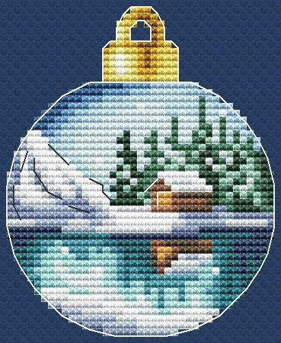 Christmas Bauble. Mountain Landscape 6 Cross Stitch Pattern фото 1