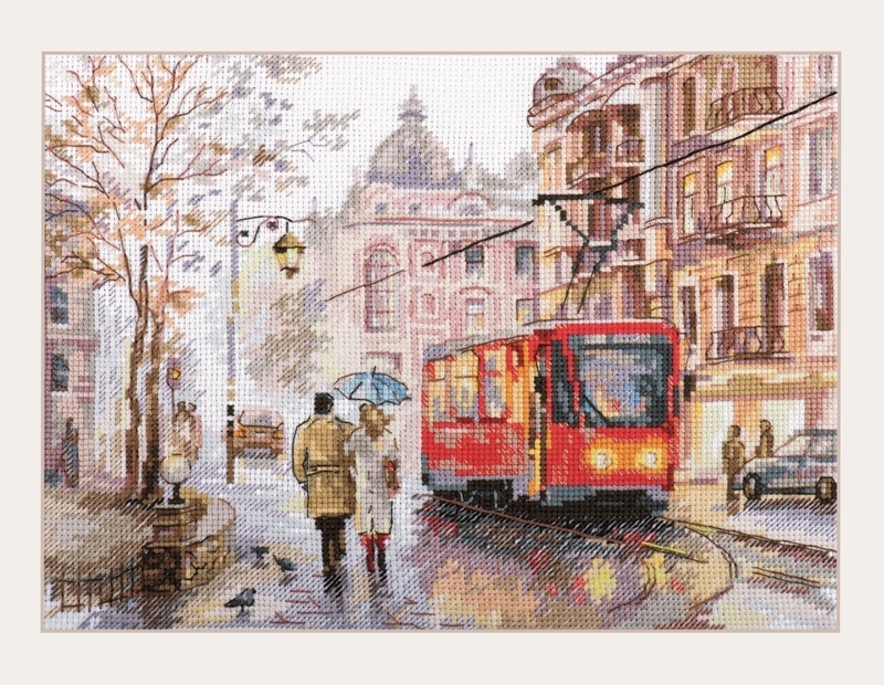 October in the City Cross Stitch Kit фото 1