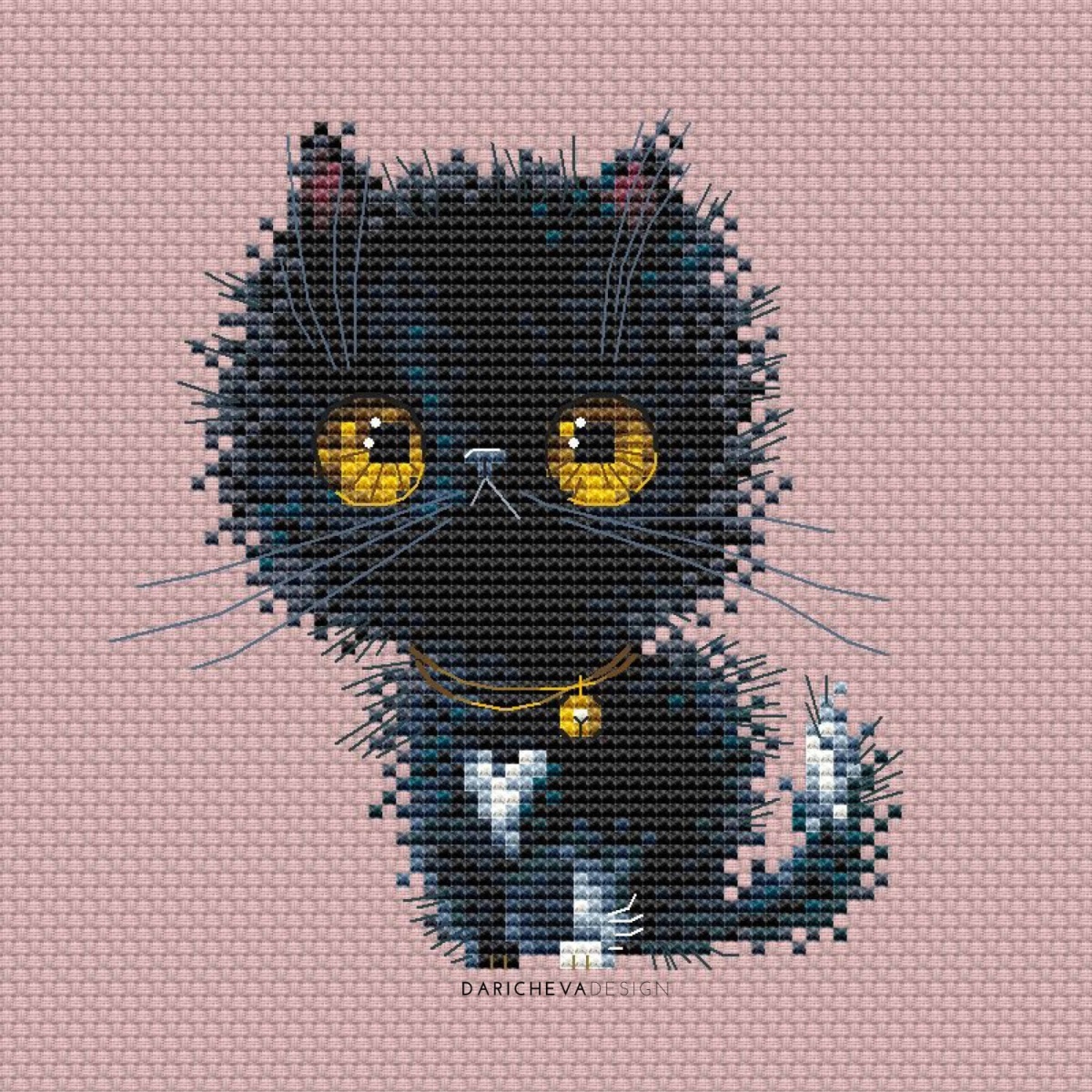 Night the Kitten Cross Stitch Pattern фото 1