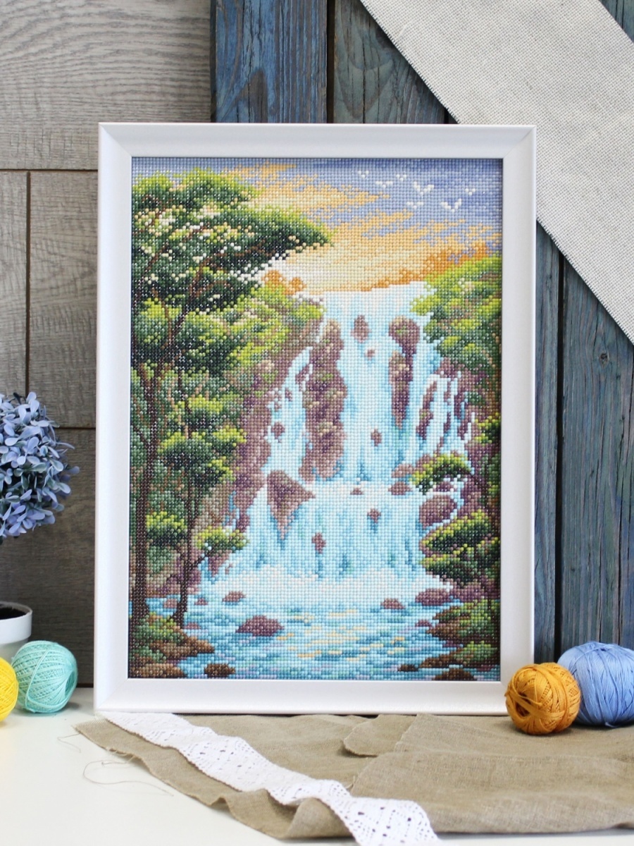 Steep Waterfall Diamond Painting Kit фото 2