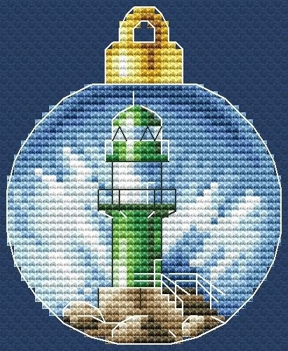 Christmas Bauble. Lighthouse 2-1 Cross Stitch Pattern фото 1