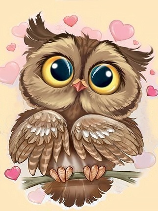 Owl in Love Diamond Painting Kit фото 1