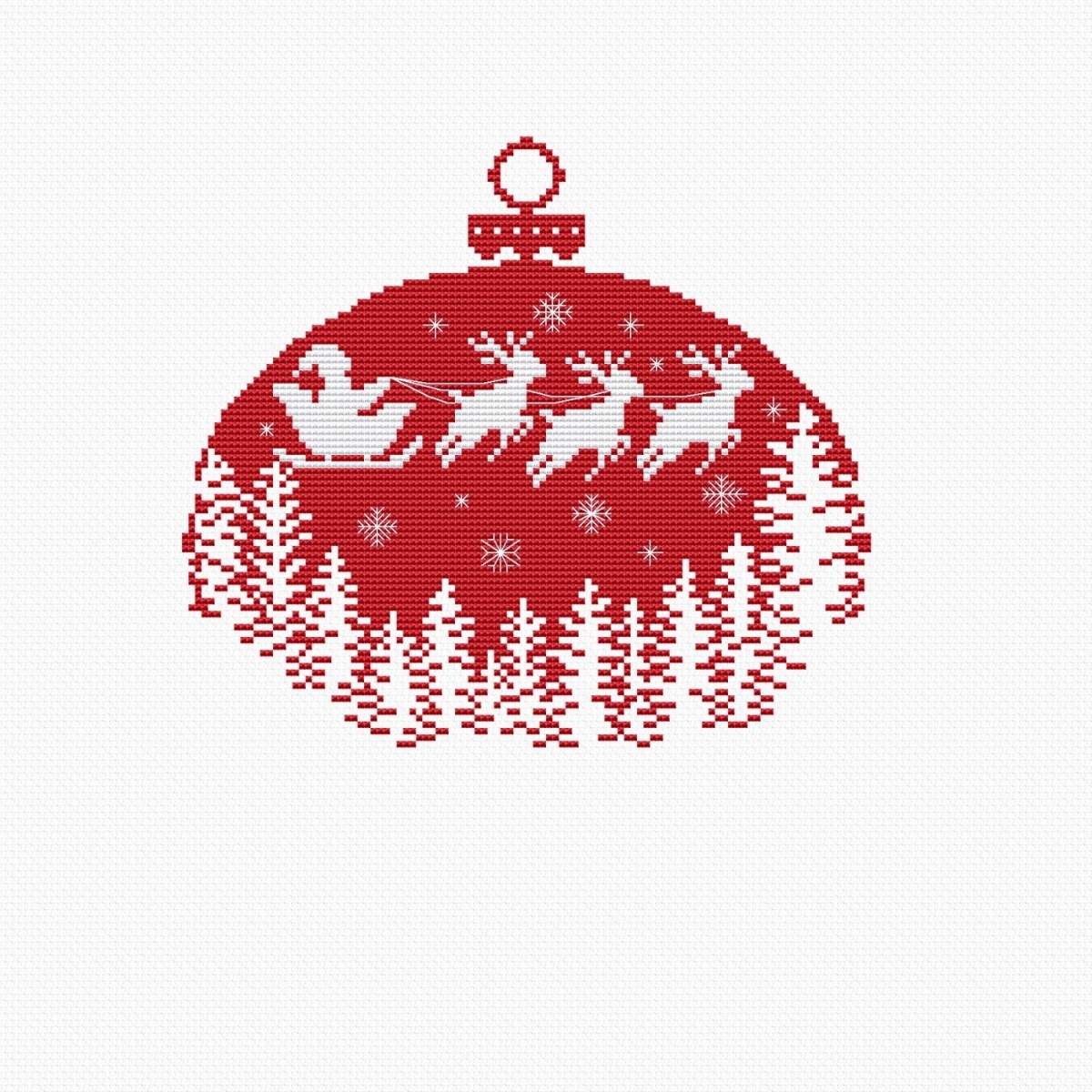 Santa Sleigh Cross Stitch Pattern фото 2