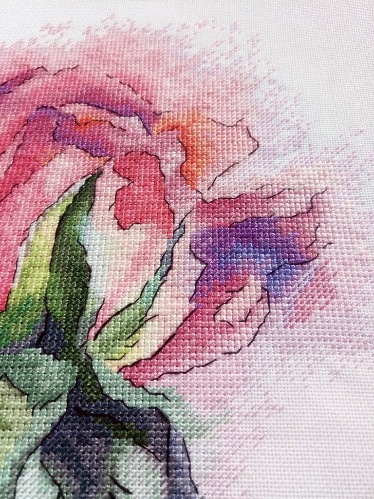Watercolor Rose Cross Stitch Pattern фото 4