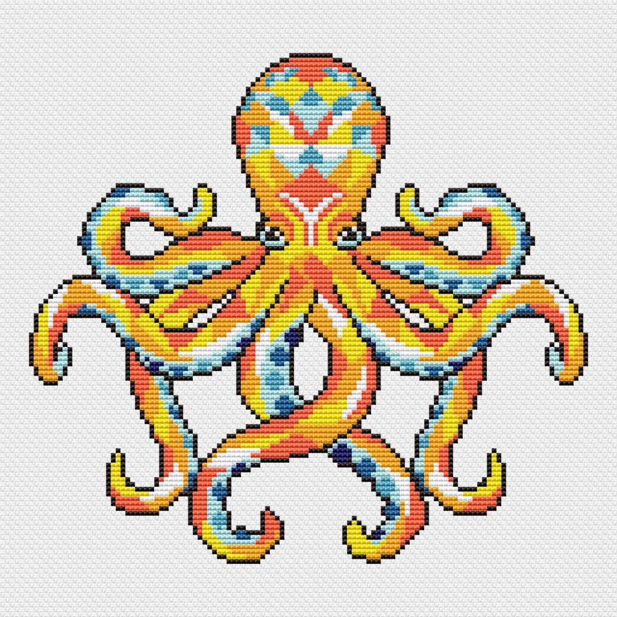 Octopus Cross Stitch Chart фото 1