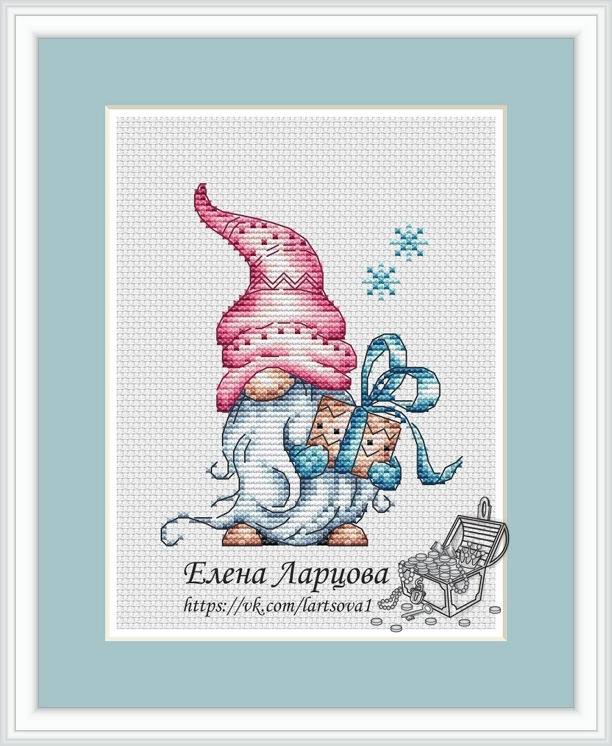 Christmas Tree Gift Cross Stitch Pattern фото 1