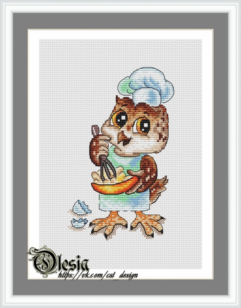 Owl Cook Cross Stitch Pattern фото 1