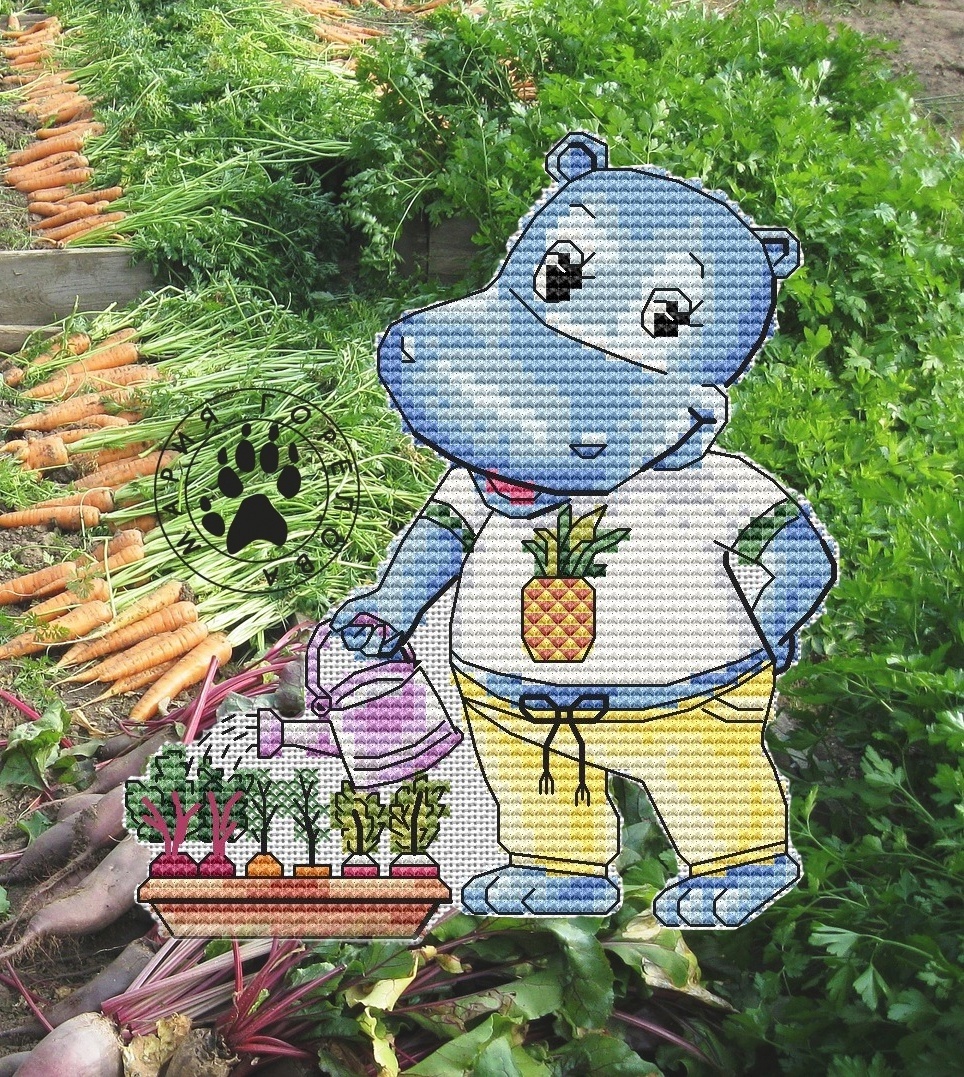 Kitchen Gardener Cross Stitch Pattern фото 1