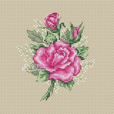 Pink Tenderness Cross Stitch Chart фото 2
