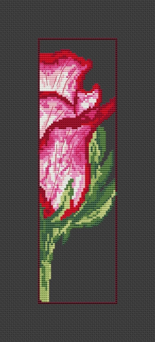 Bookmark Rose Flower Cross Stitch Pattern фото 2