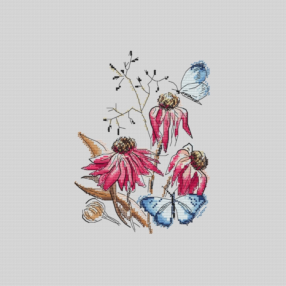Flowers. Sketch. Chamomiles Cross Stitch Pattern фото 3