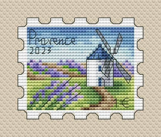 Windmill Postage Stamp Cross Stitch Pattern фото 1