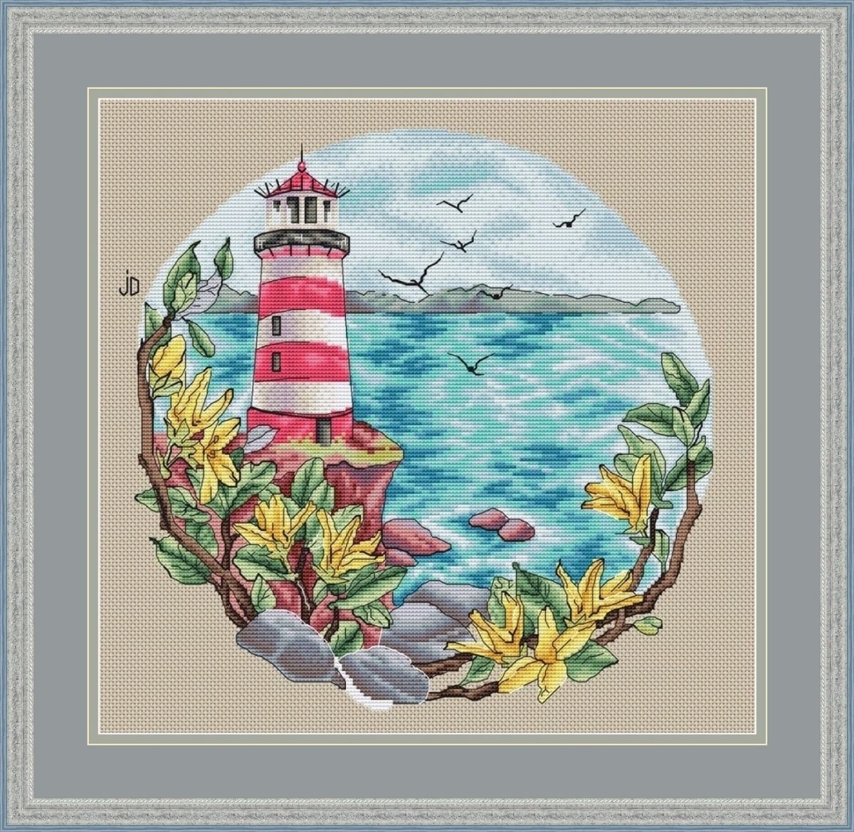Lighthouses. Quiet Harbor Cross Stitch Pattern фото 1