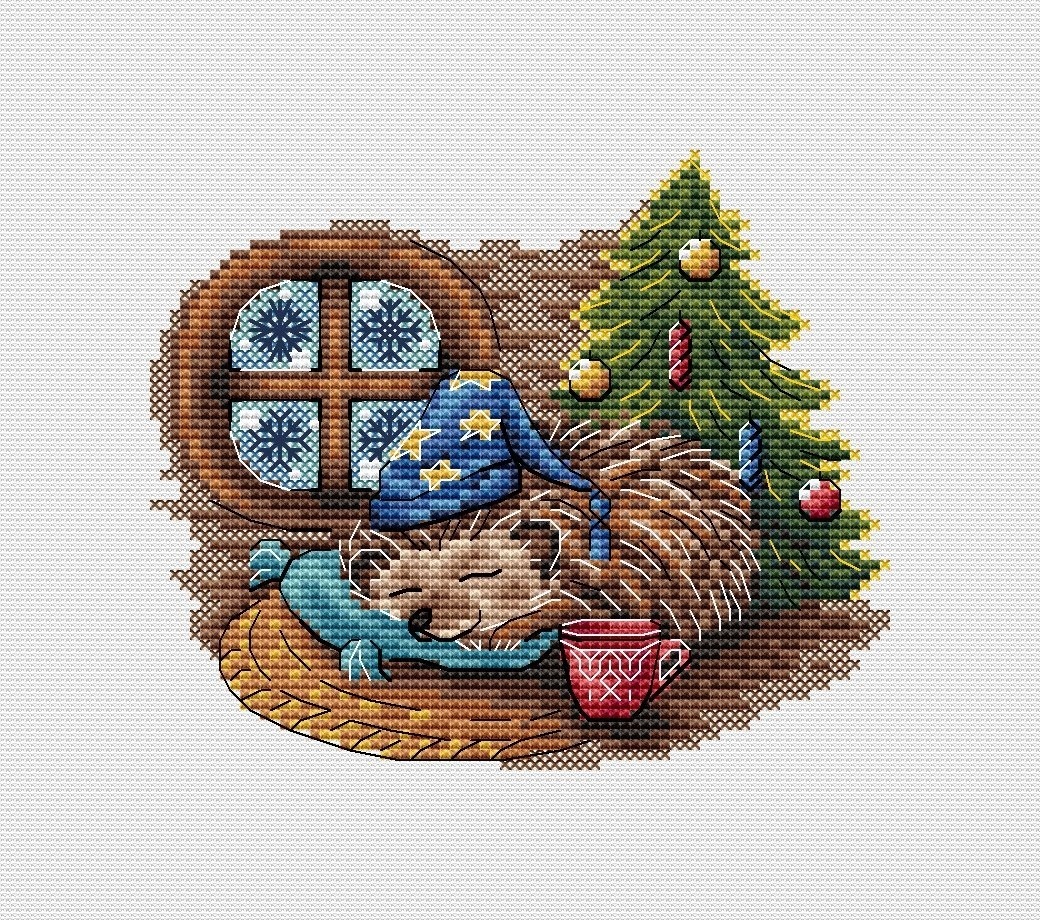 Winter Dream. Hedgehog Cross Stitch Pattern фото 1