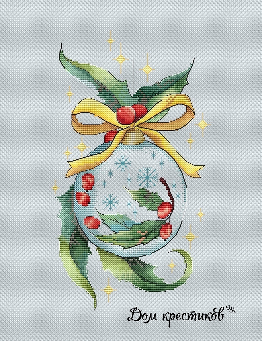 Christmas Tree Ball Cross Stitch Pattern фото 1