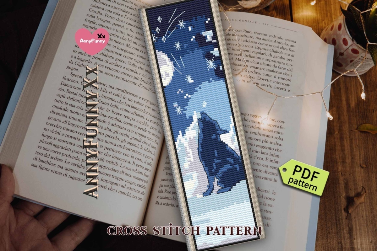 Bookmark. Moonlit Night Cross Stitch Pattern фото 3