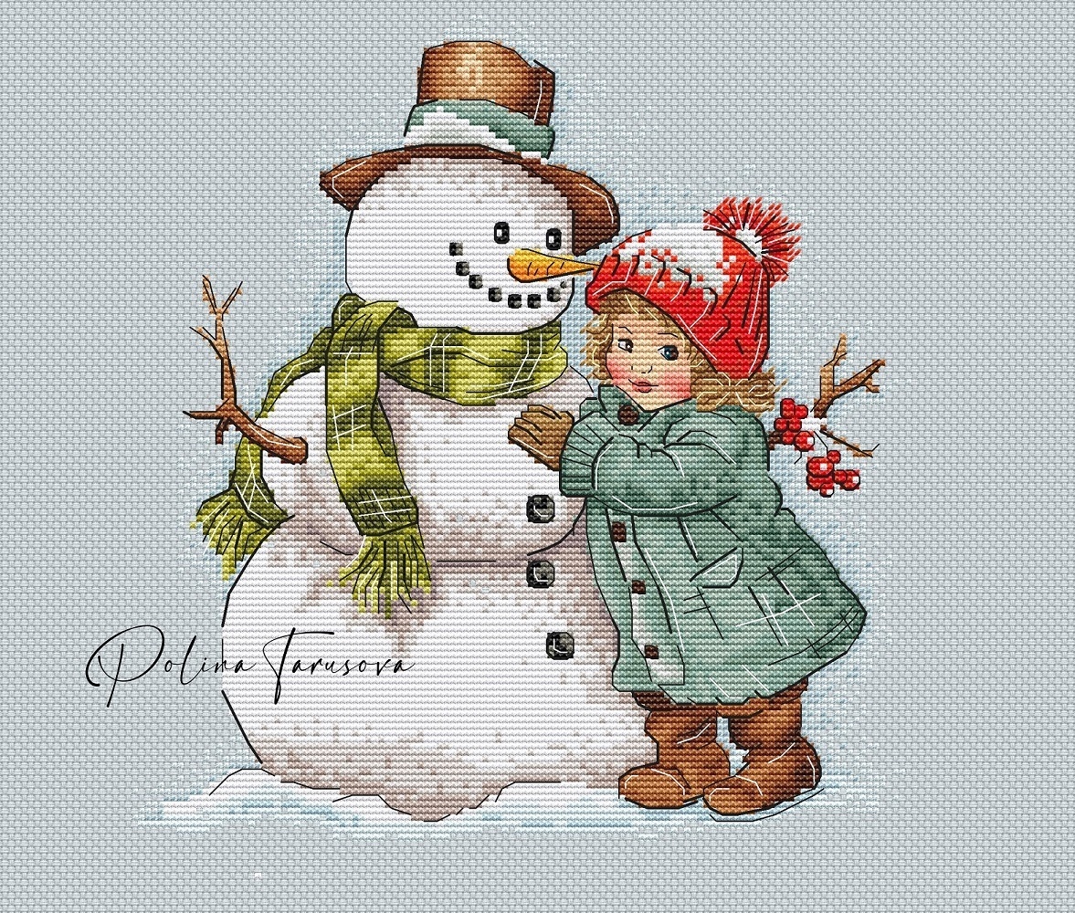 A Snow Friend Cross Stitch Pattern фото 1