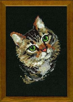 Grey Cat Cross Stitch Kit фото 1