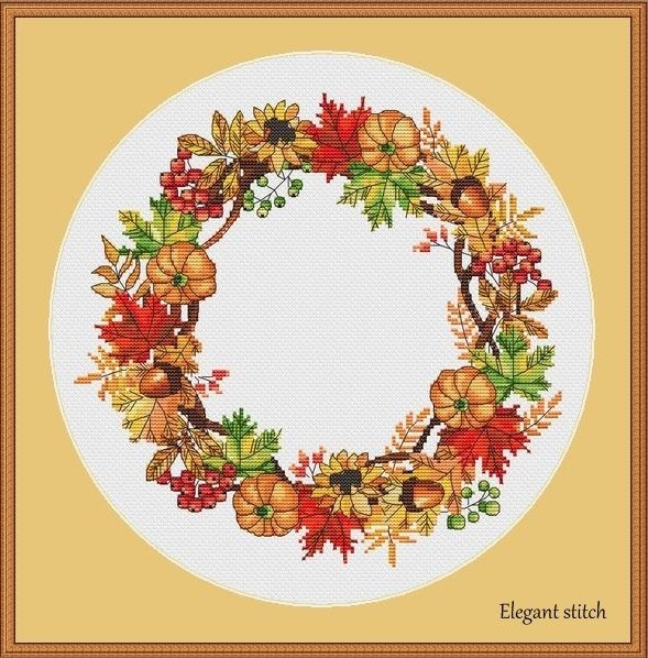 An Autumn Wreath Cross Stitch Chart фото 2