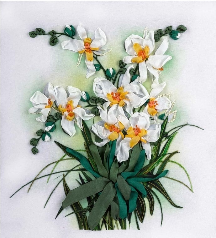 White Orchids Embroidery Kit фото 1