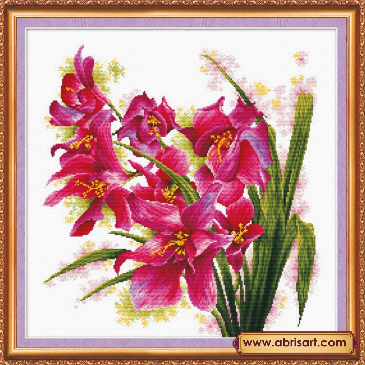 Purple Orchids Cross Stitch Kit фото 1
