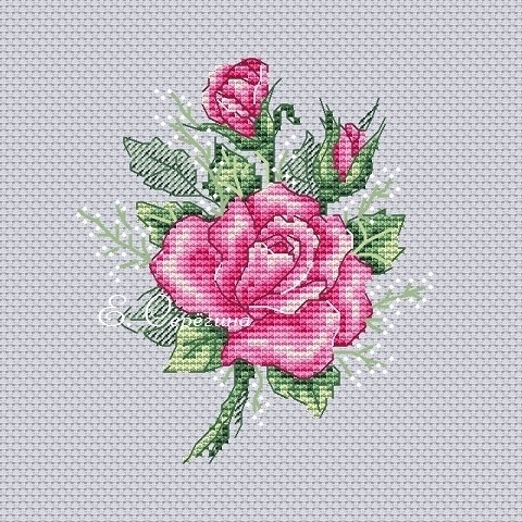 Pink Tenderness Cross Stitch Chart фото 3