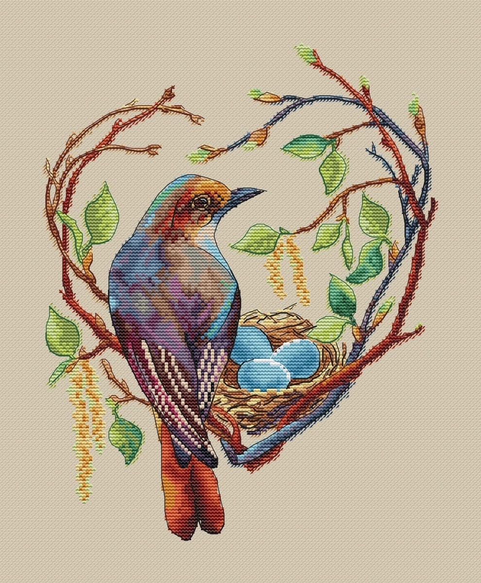 Spring Heart Cross Stitch Pattern фото 1