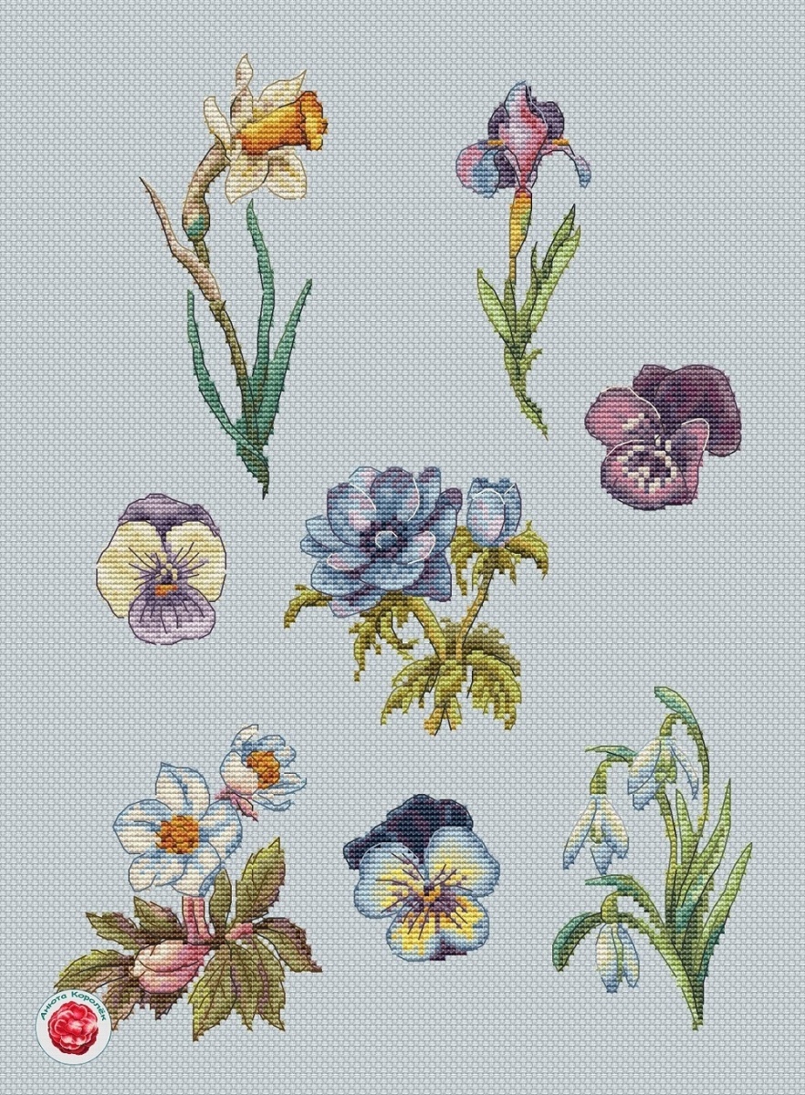 A Spring Flowers Cross Stitch Pattern фото 3