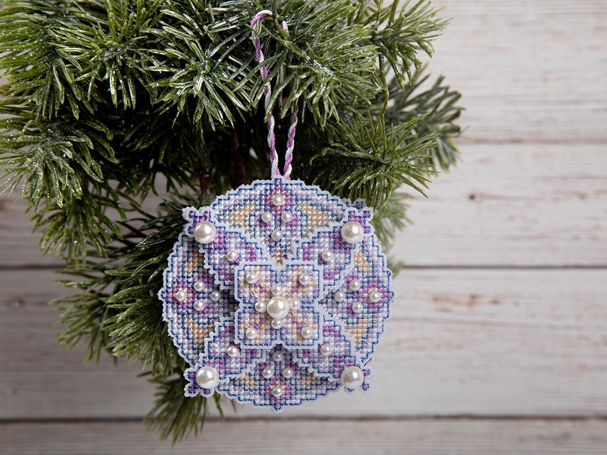 Christmas Ornament. Lilac Ball Cross Stitch Kit фото 6